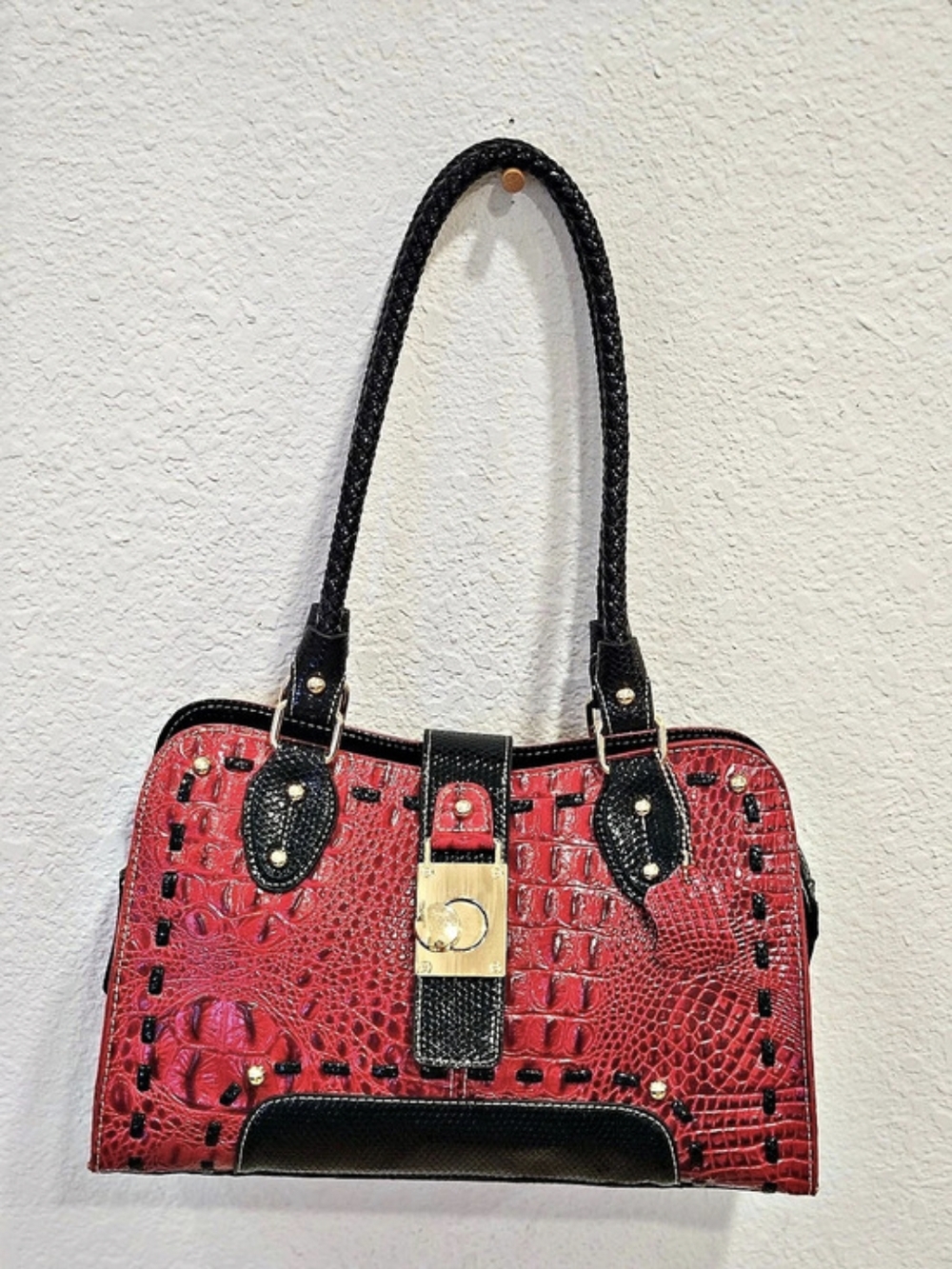 M.C.R. Red & Black Shoulder Bag